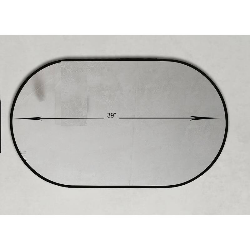 Khristy Black Metal Framed Oval Wall Mirror