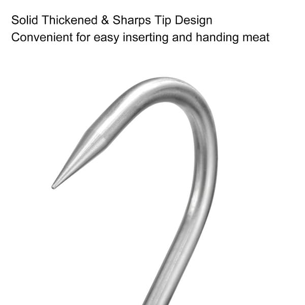 4 Pack 10" Heavy Duty Meat Hooks 12mm Stainless Steel S-Hooks For