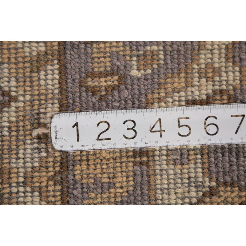 All-Over Oushak Indian Runner Rug Hand-Knotted Wool Carpet - 2'8"x 8'0"