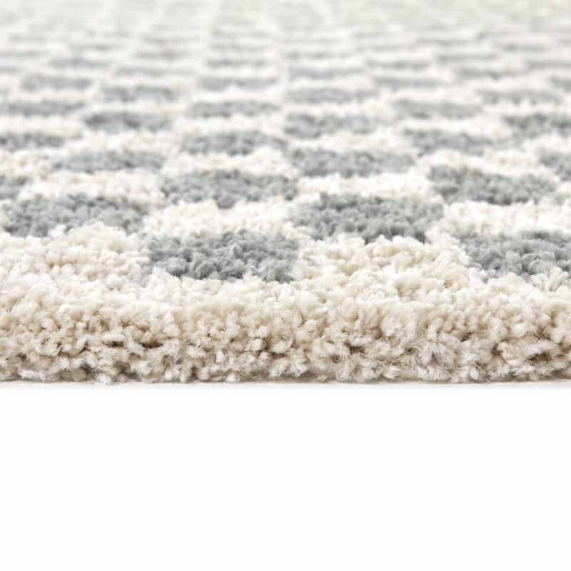 Covey Plush Checkered Thick Shag Area Rug