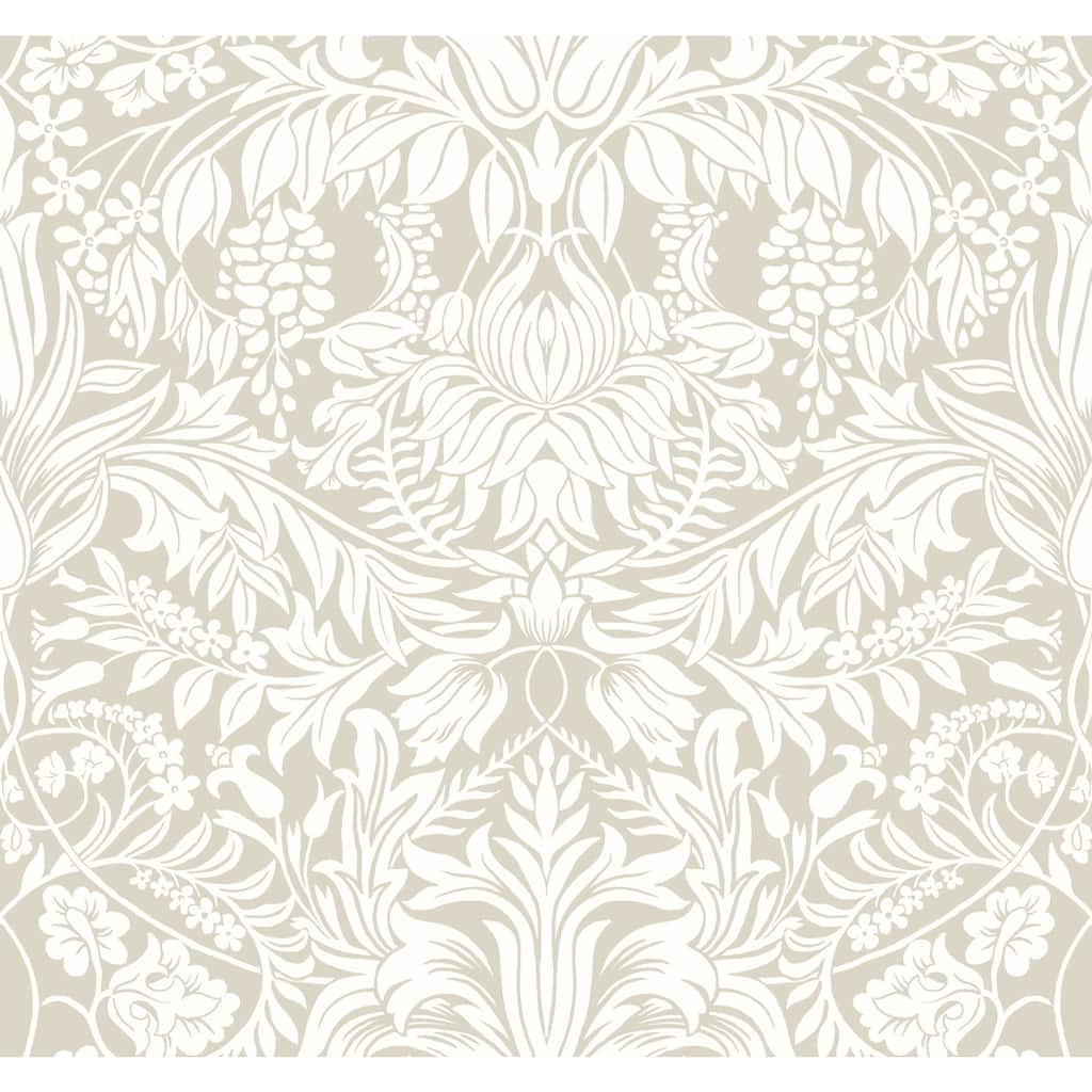 Ronald Redding Lockwood Damask Beige Wallpaper