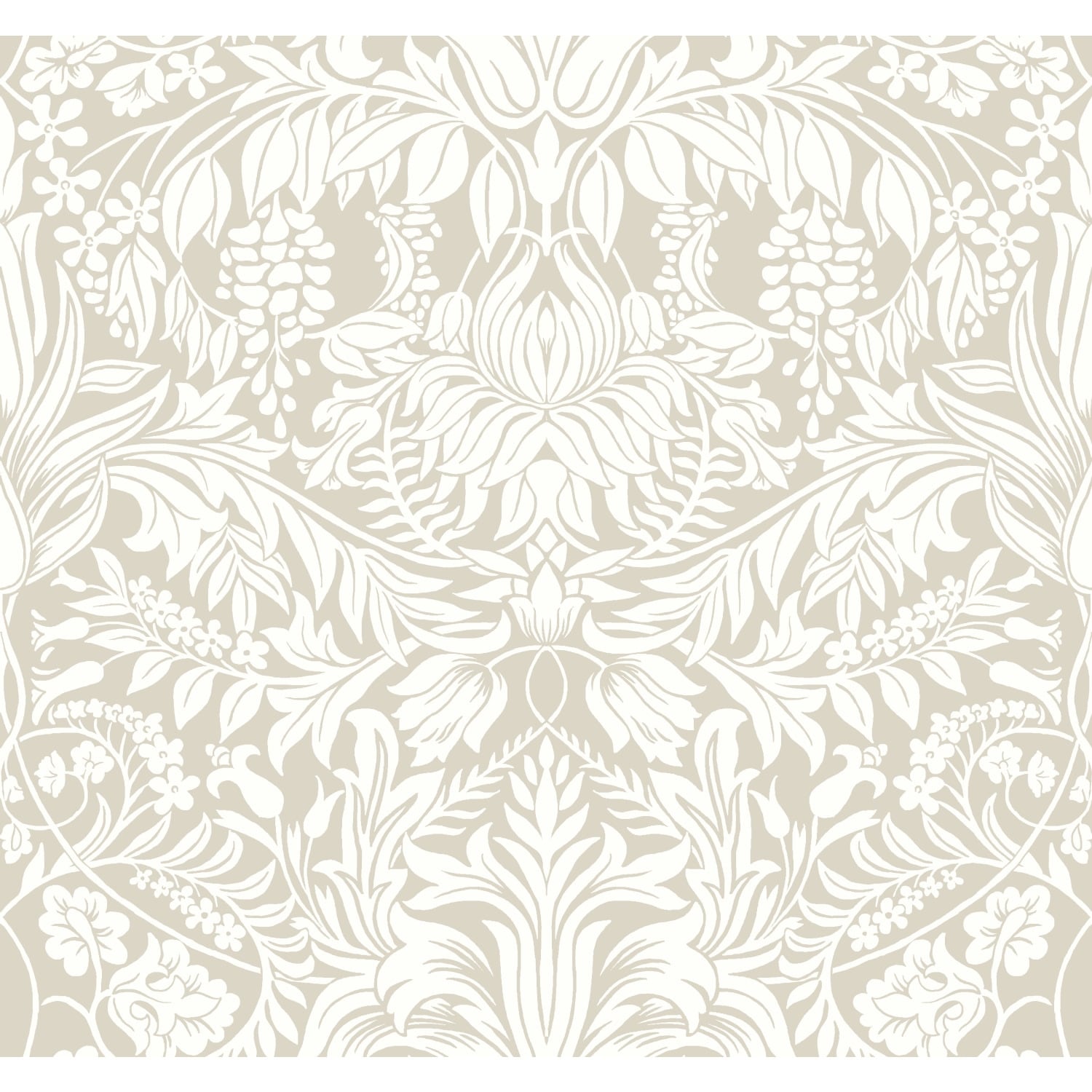 Ronald Redding Lockwood Damask Beige Wallpaper