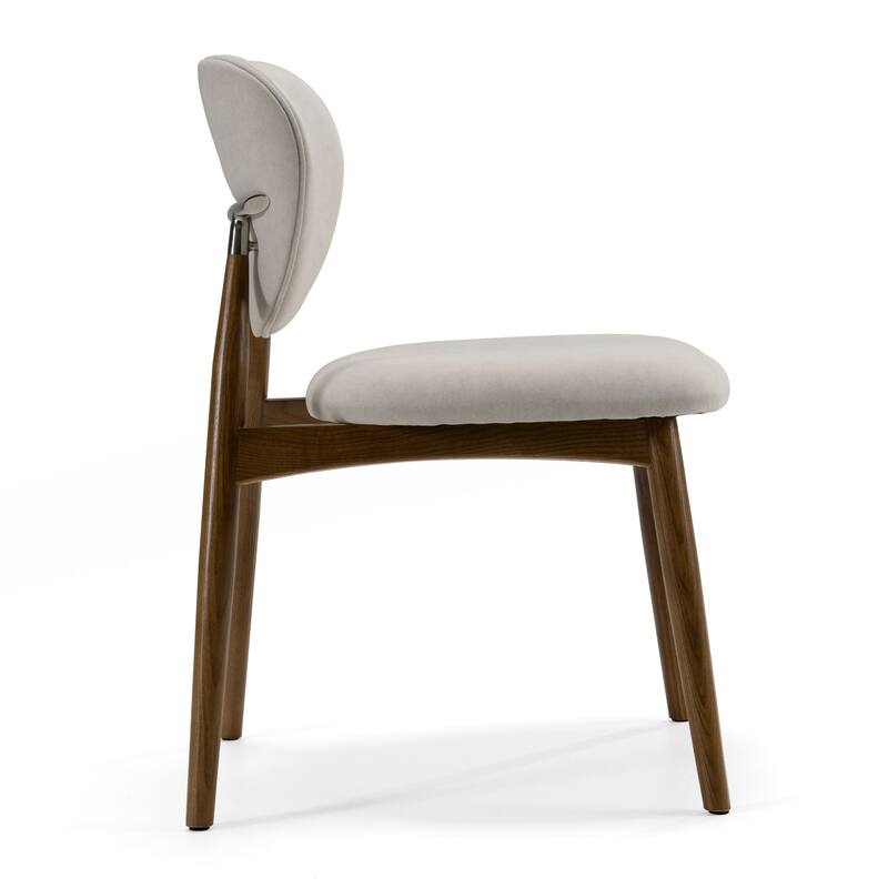 Modrest Savannah Mid-Century Modern Grey Fabric & Walnut Dining Chair