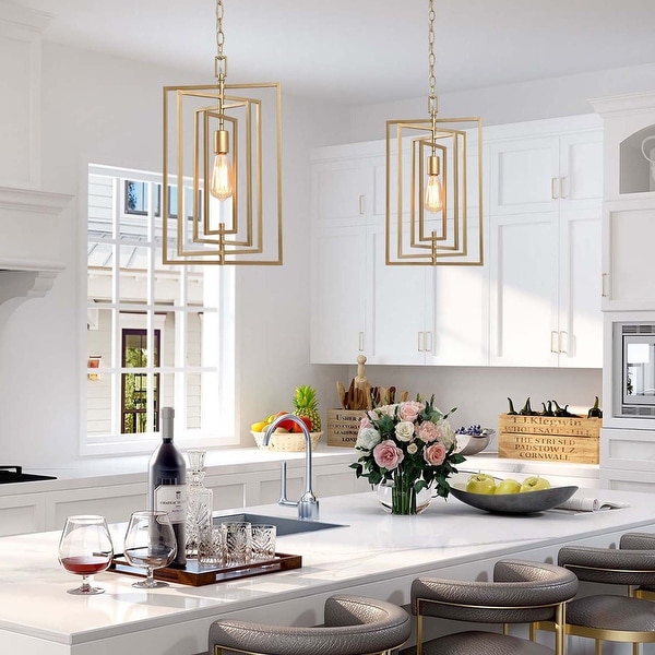 Glam Ceiling Hanging Light Gold/Black Pendant Lighting for Kitchen Island. Opens flyout.