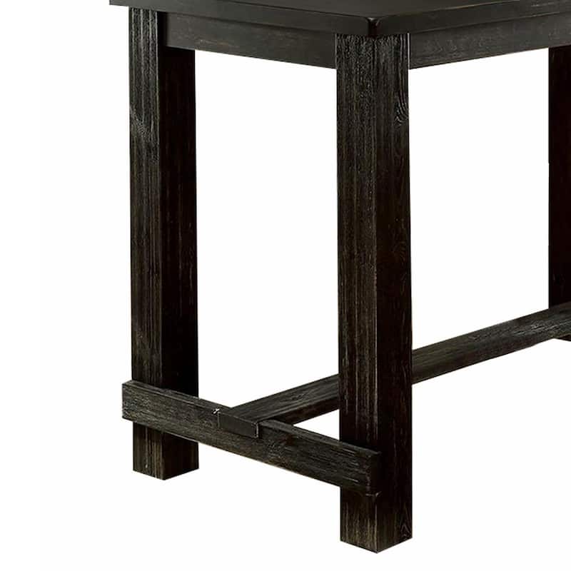 84 Inches Rectangular Dining Table with Leaf Extension, Antique Black