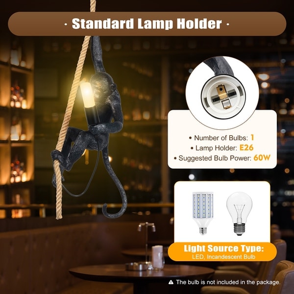 Bostick Modern Artistic Hanging Monkey Pendant Light Chandelier with Rope On Sale Bed Bath Beyond 35893875