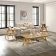 preview thumbnail 1 of 38, Roundhill Furniture Arona Mid-Century Modern Wood 3-Piece Coffee Table Set Natural Oak