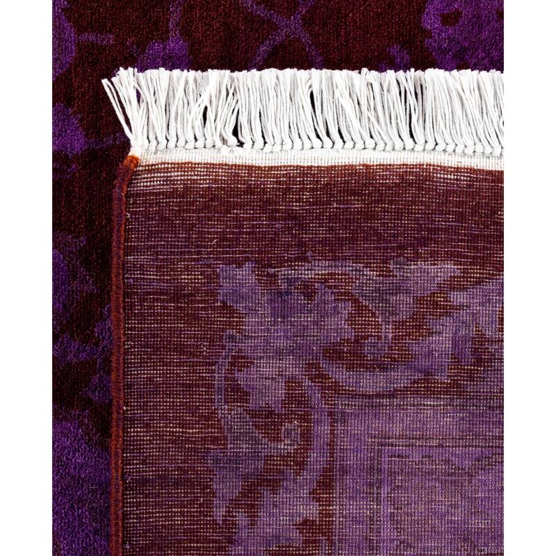 Overdyed One-of-a-Kind Hand-Knotted Area Rug - Purple - 10' 2" x 14' 4"