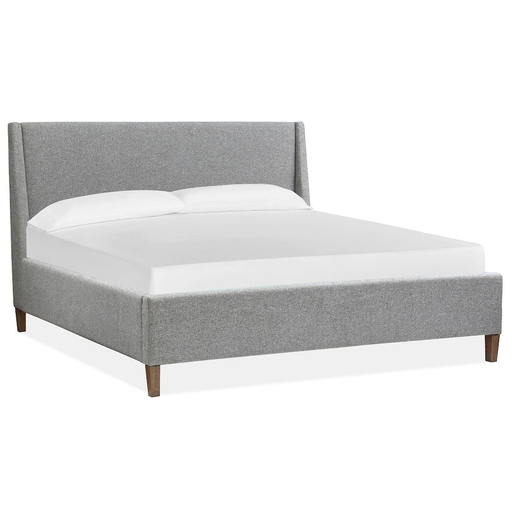 Magnussen Home Lindon Belgian Wheat And Coffee Bean Grey Upholstered Island Bed