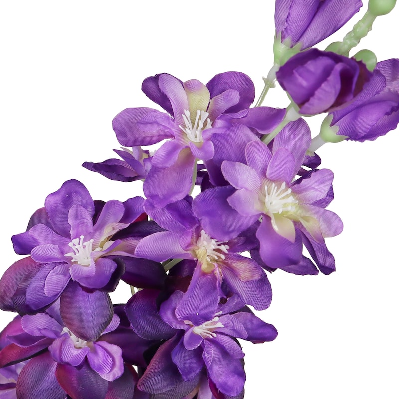 Set of 6 Purple Artificial Delphinium Flower Stem Spray 34in - 34" L x 4" W x 4' DP