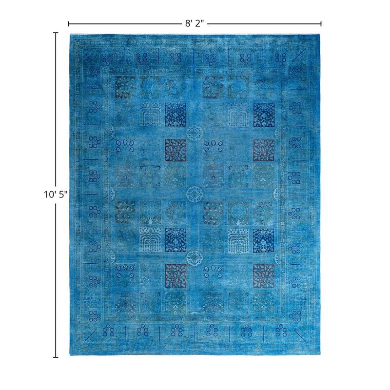 Fine Vibrance One-of-a-Kind Hand-Knotted Area Rug - Blue, 8' 2" x 10' 5" - 8' 2" x 10' 5"