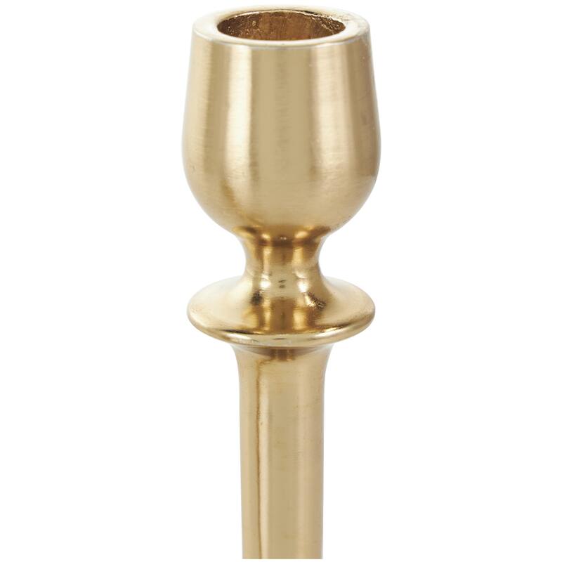 Aluminum Metal Decorative Candle Holder - Set of 2 Gold or Silver - Roche River Decor
