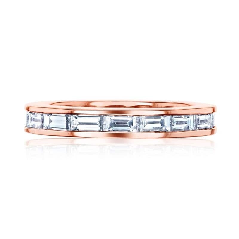 Kobelli 2.28 Carat Natural Diamond 14k Solid Rose Gold Baguette Channel Eternity One-of-a-Kind Bri Ring (GH/SI)