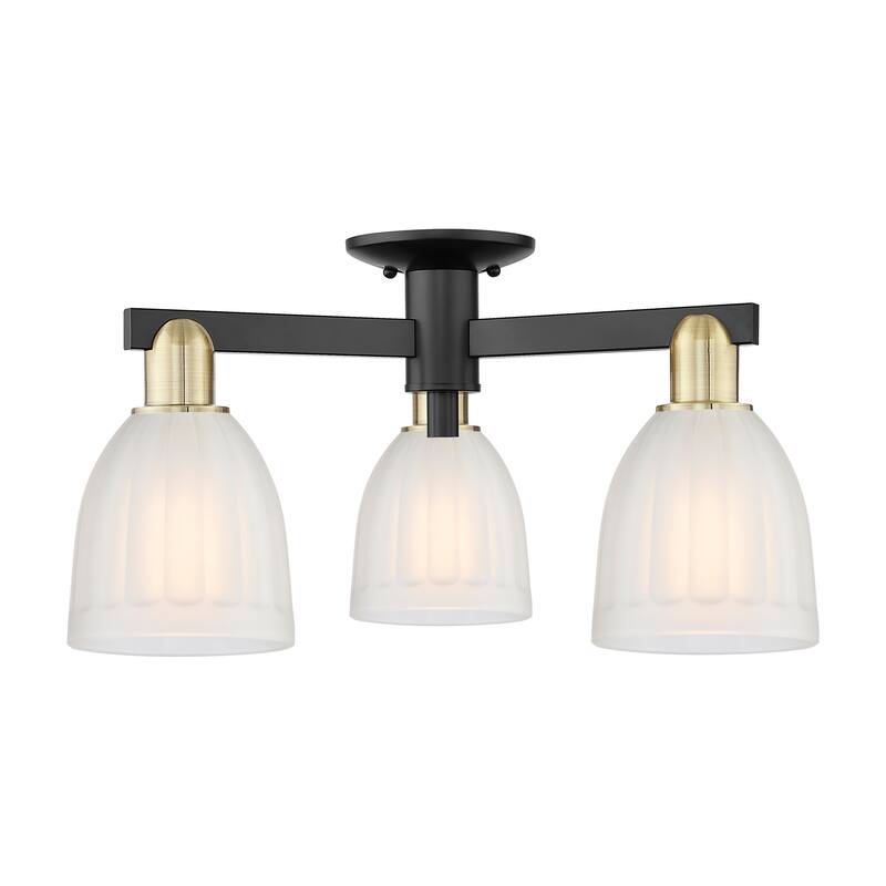 Innovations Lighting Endless Possibilities Arcadia - Brookfield - 3 Light 23" Semi-Flush Mount - Black Antique Brass