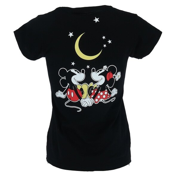 Mickey /& Minnie Mouse Junior Tee T-shirt Disney Love Tee Cotton NEW S-XL BLACK