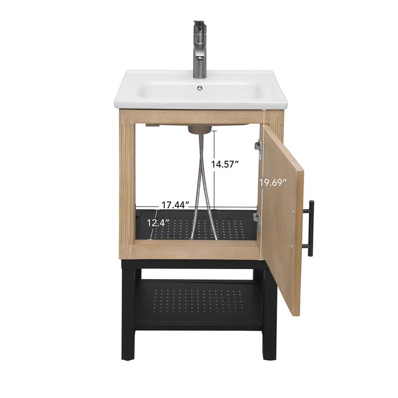 20" Small Bathroom Vanity with Sink & Hot and Cold Faucet