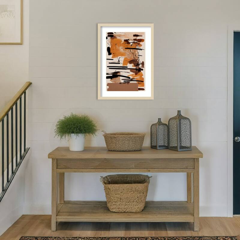 Earthy Strokes by Treechild Wood Framed Wall Art Print