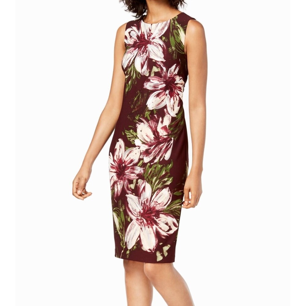 calvin klein sheath dress floral