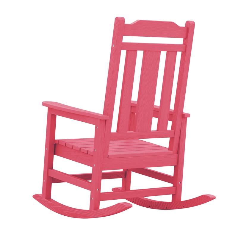 Outdoor Patio HDPE Rocking Chiar, Extra Wide Seat & Backrest
