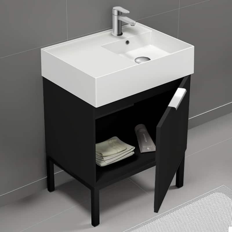 Nameeks Derin-2417-S-R Derin 24" Free Standing Single Basin Vanity Set