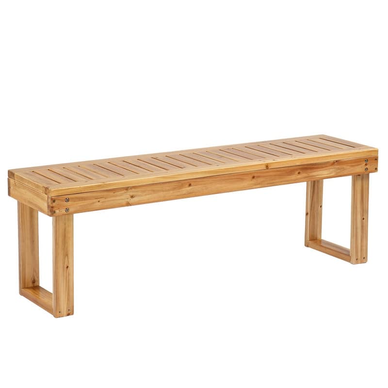 Fir Wood Outdoor Bench - Tan