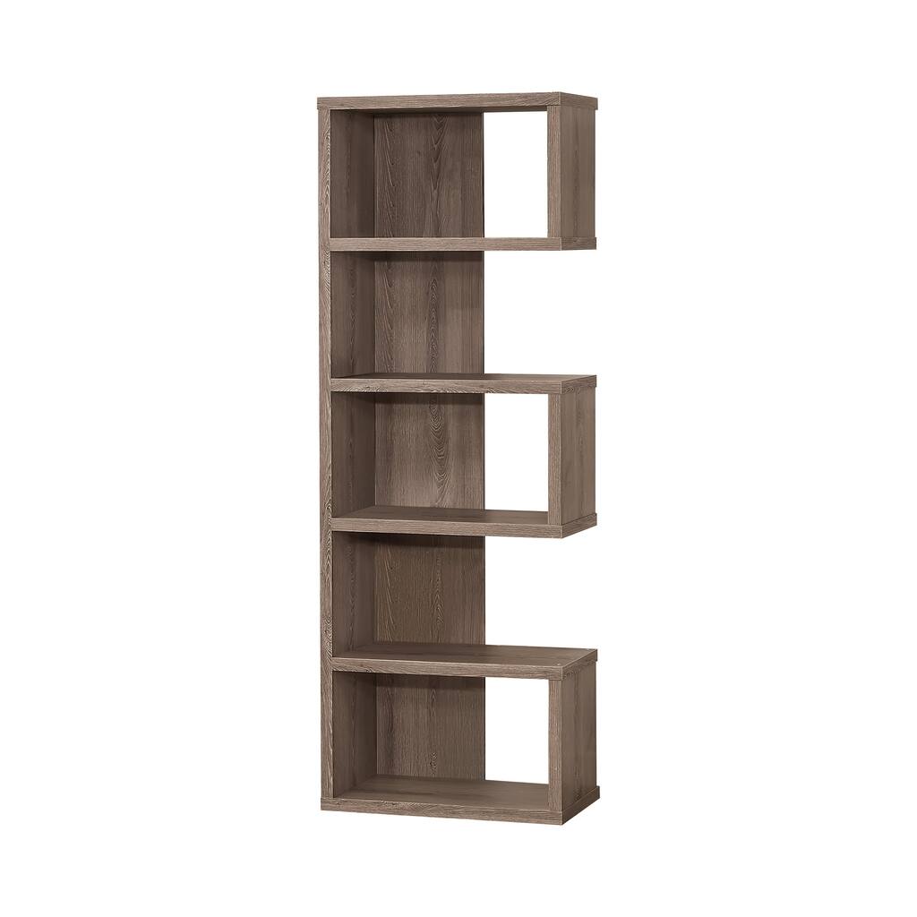 5-Tier Bookcase Weathered Grey