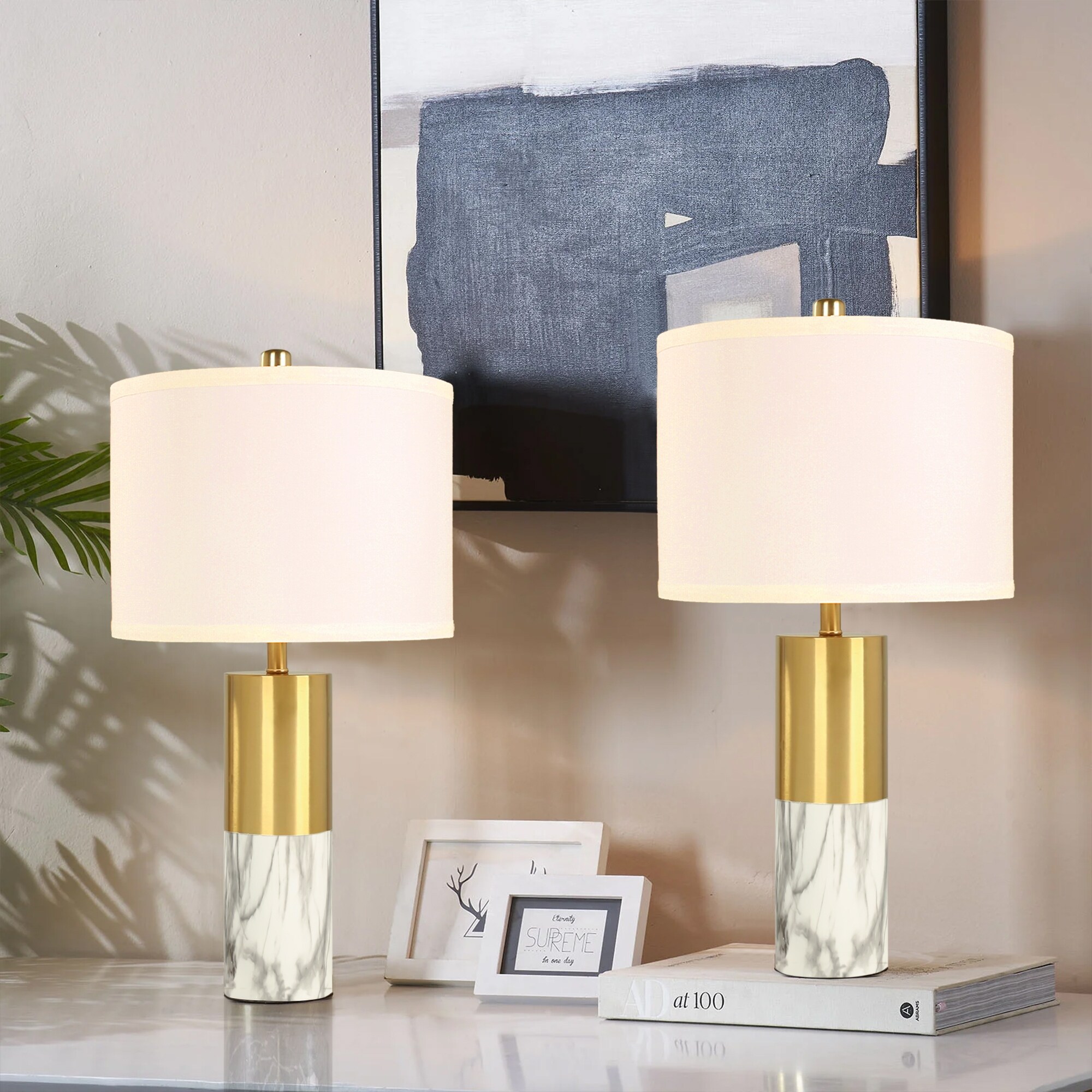 Lighting Marble Gold Table Lamps Set of 2 On Sale Bed Bath Beyond 42144565