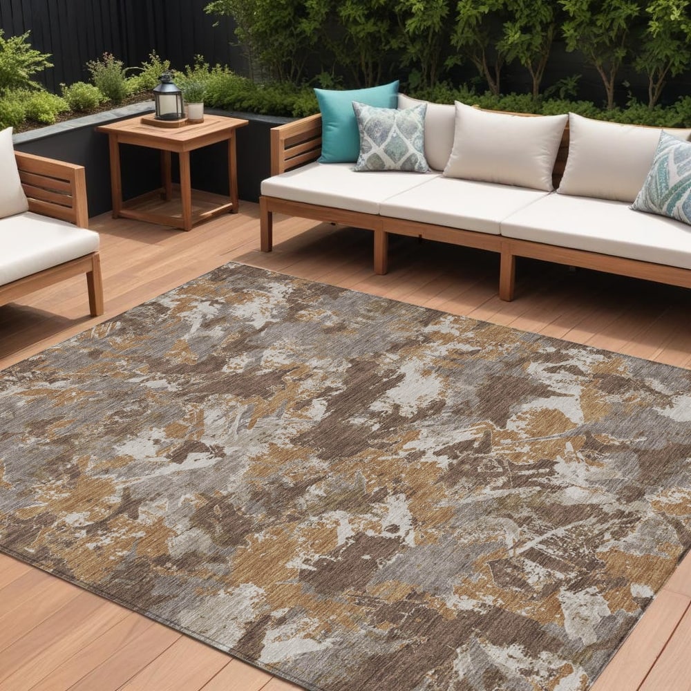 HomeRoots Floral Transitional Rectangle Outdoor Rug