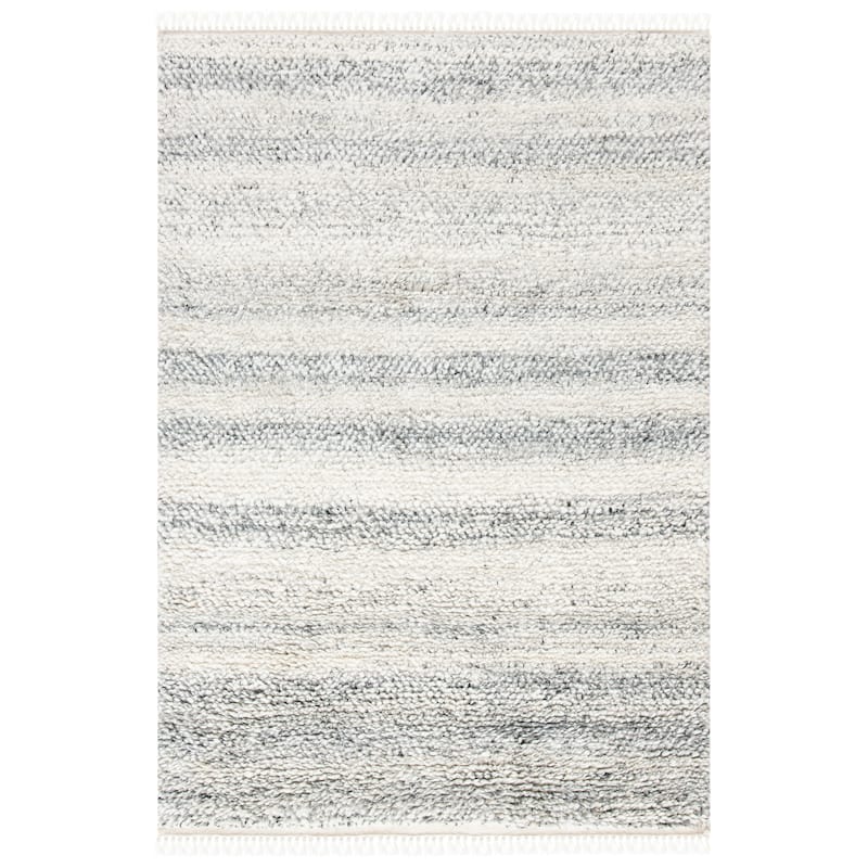 SAFAVIEH Handmade Casablanca Shag Ajshe Aqua Wool Rug
