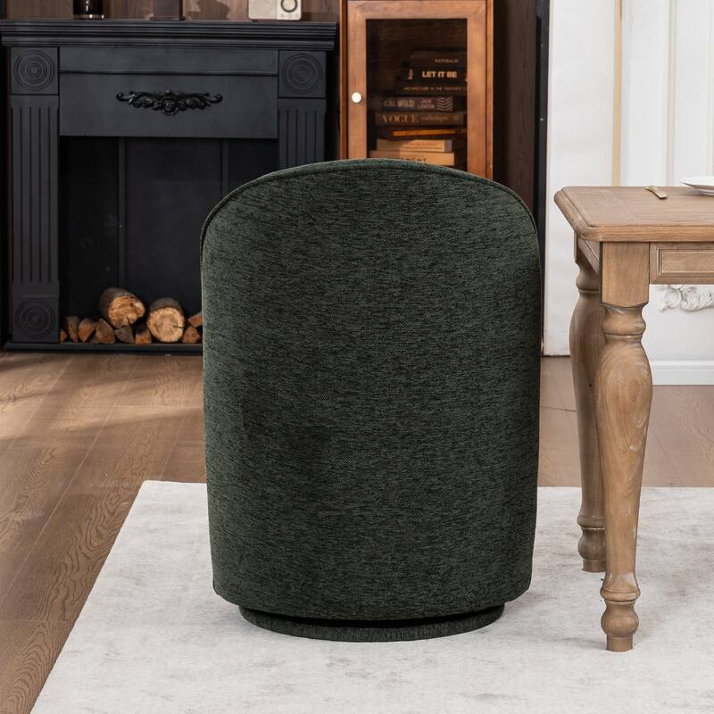 Swivel Dining Chair with Back, Boucle Vanity Chair for Dressing Room, Living Room