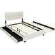 preview thumbnail 9 of 12, Beige Button-Tufted Wingback Bed Velvet Frame Storage Platform Full Bed with Drawers, Trundle Bed and Smart LED Light Bed Frame