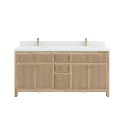 Willow Collections 72 in. W x 22 in. D Sonoma Teak Double Sink Bathroom Vanity with Countertop