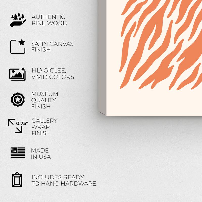 Wynwood Studio Canvas Animals Orange and White Zebra Orange and Cream White Modern & Contemporary Wall Art Canvas Print