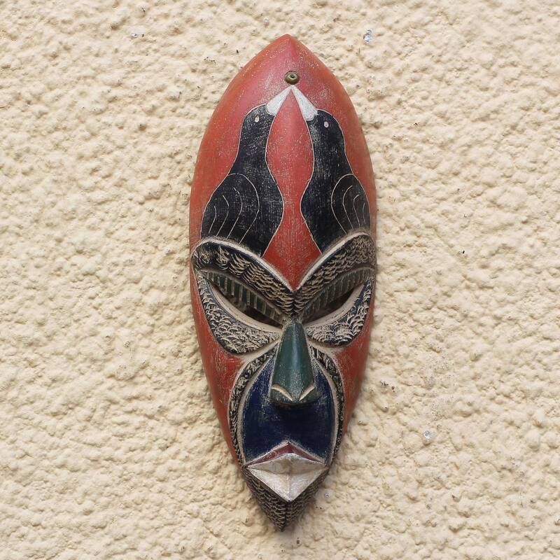 Novica Handmade Suumo Birds African Wood Mask