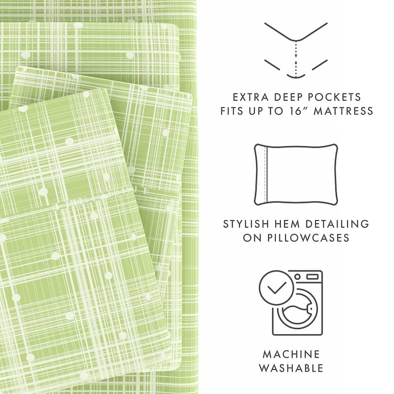 Becky Cameron Ultra Soft Printed 4-piece Deep Pocket Bed Sheet Set