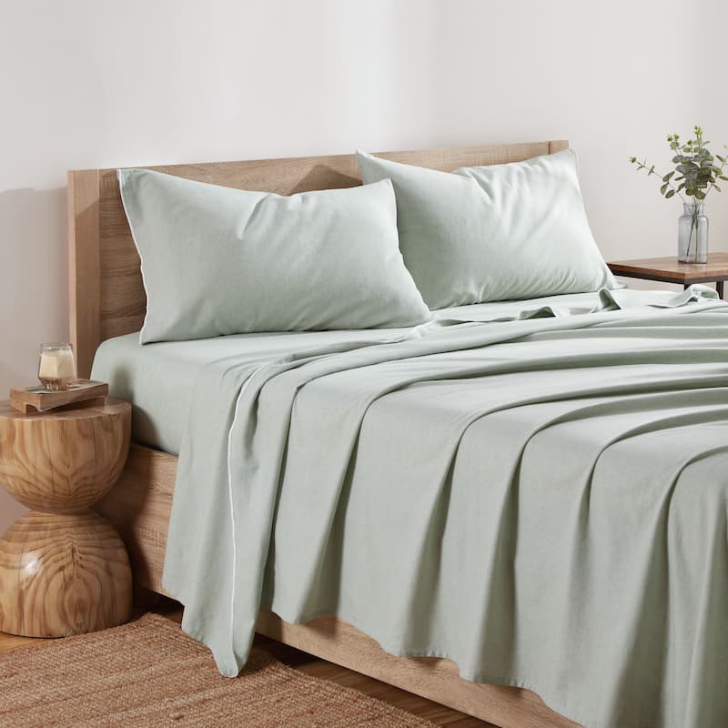 DKNY PURE Washed Linen Sheet Set - California King - Sage