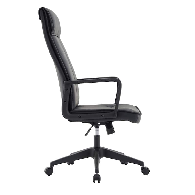 High-Back Leather/Polyester Office Chair Adjustable Height Swivel & Tilt Aiaria Series - N/A