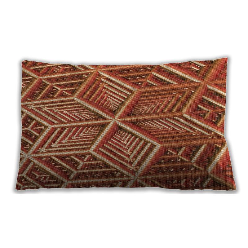 Ahgly Company Patterned IndoorOutdoor Love Red Lumbar Throw Pillow