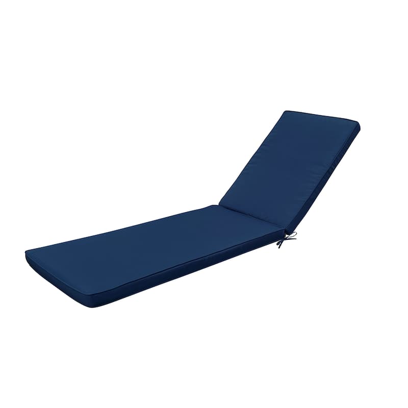 GDFStudio Bula Outdoor Chaise Lounge Cushion with Removable Cover (Set of 2)-ONLY CUSHION - 74.41" x 22.05"