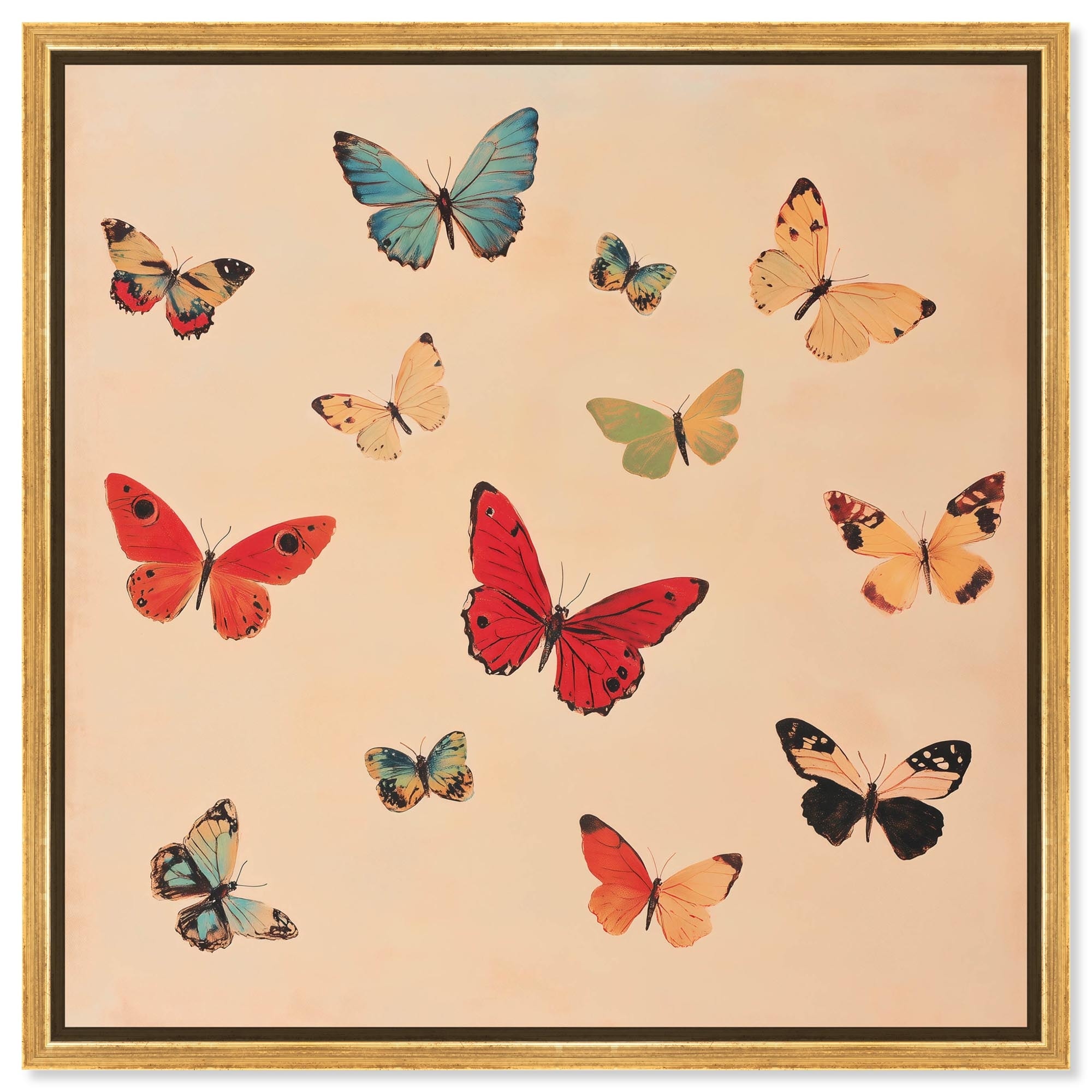 Butterfly Gentle Garden Fashion Art Framed Canvas Print by Art Remedy