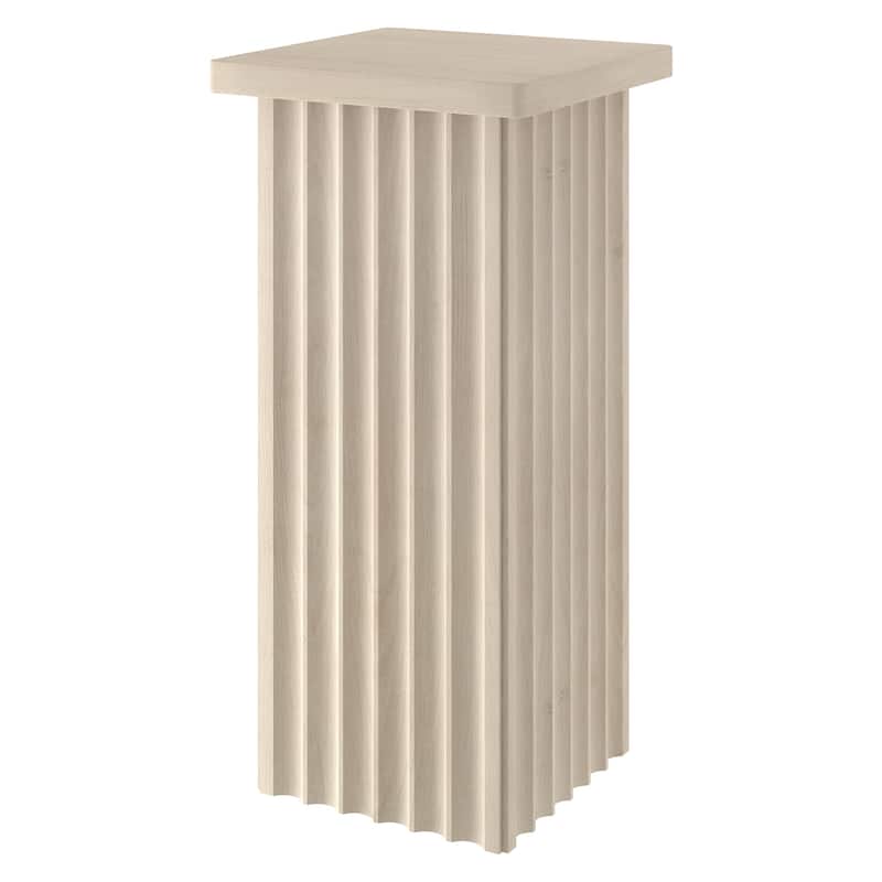 Bourne 10.75" Wide Square Fluted Side Table - 10.75" Wide