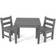 preview thumbnail 4 of 38, Costway 3PCS Kids Table & 2 Chairs Set Outdoor Heavy-Duty All-Weather - See Details Grey
