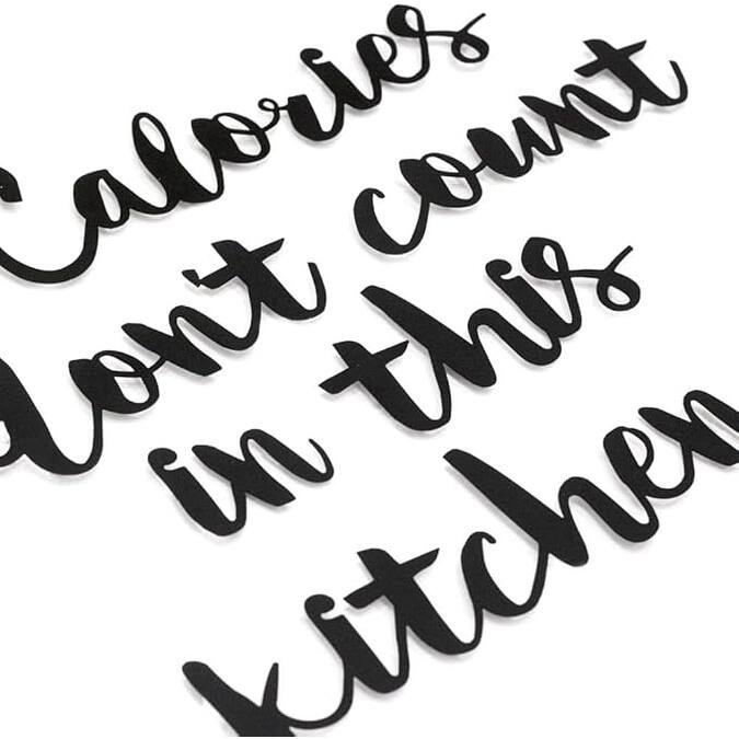 Calories Don't Count In This Kitchen Metal Wall Art - Home Office and Living Room Decoration