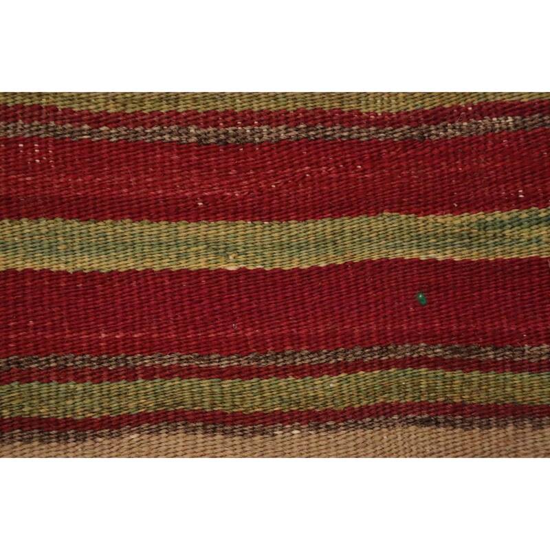 Hand Woven Oriental 100% Wool Carpet Southwestern Geometric Multi-Colored Kilim Area Rug - 8' 6'' X 5' 1''