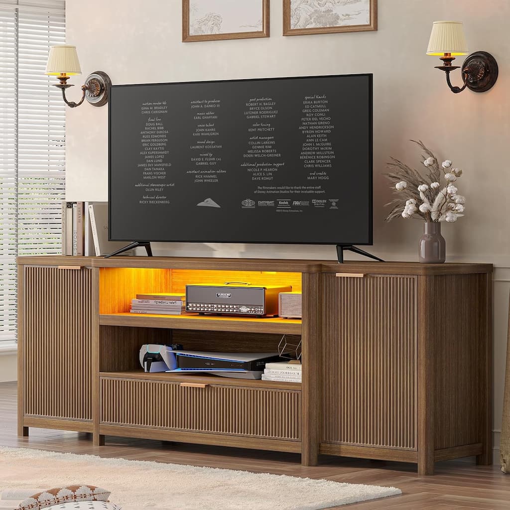 TV Stand TV Console Cabinet with Storage and Shelf Drawer TVs up to 80 Inch