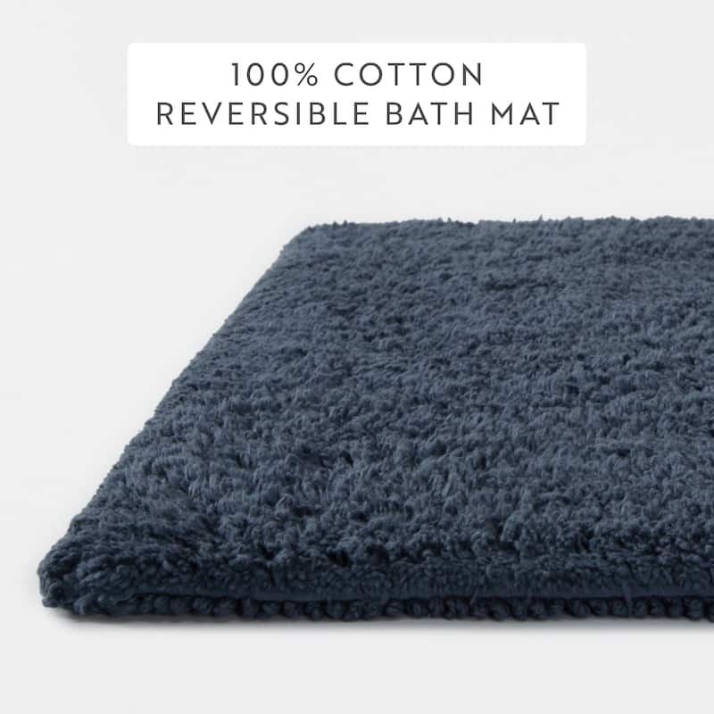 Becky Cameron 100% Cotton Reversible Solid Bath Mat