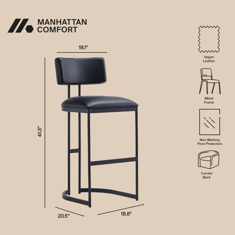 Manhattan Comfort Juno Metal Barstool