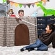 preview thumbnail 5 of 5, Jaxx Zipline Playscape Castle Gate - Playtime Modular Furniture for Imaginative Kids - Prints, Stone/Chocolate - 32" x 64" x 4"