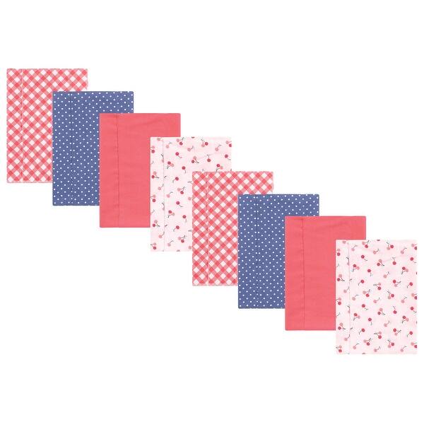 slide 1 of 1, Hudson Baby Boys and Girls Cotton Poly Flannel Burp Cloths 8-Pack, Cherry Sweet, One Size - Cherry Sweet 8-Pack - One Size One Size - Cherry Sweet 8-Pack