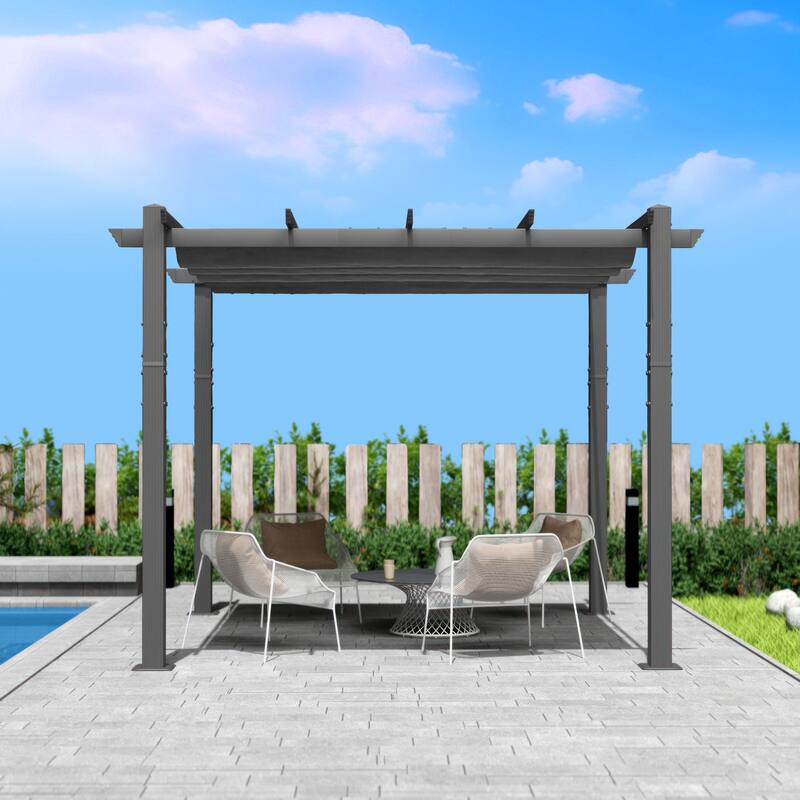Kozyard Atlantics Outdoor 10'x13' Extra Large BBQ Grill Pergola with Sun Shade Gazebo Canopy